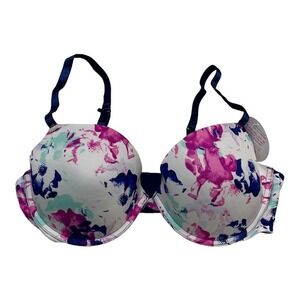 Undies Bra 36D Womens Micro Demi Push Up Floral Tie Dye Underwire Padded